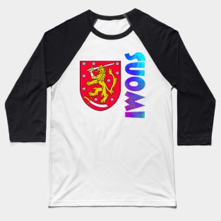 Suomi (Finland) Coat of Arms Design Baseball T-Shirt